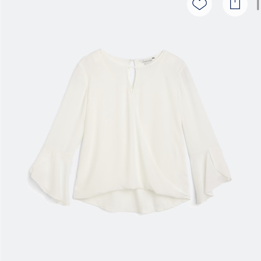 41 Hawthorn Sutton Mixed Material Bell Sleeve Surplice Blouse (Size L)